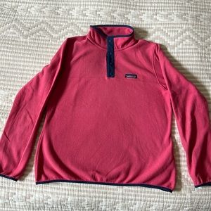 Patagonia Lightweight Snap-T Fleece Pink / Blue Trim Pullover - Large